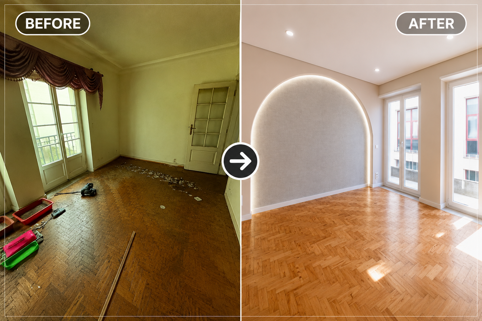 Living room renovated